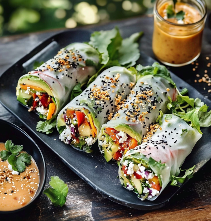 Sommerrollen Füllung mit Tofu und frischem Gemüse