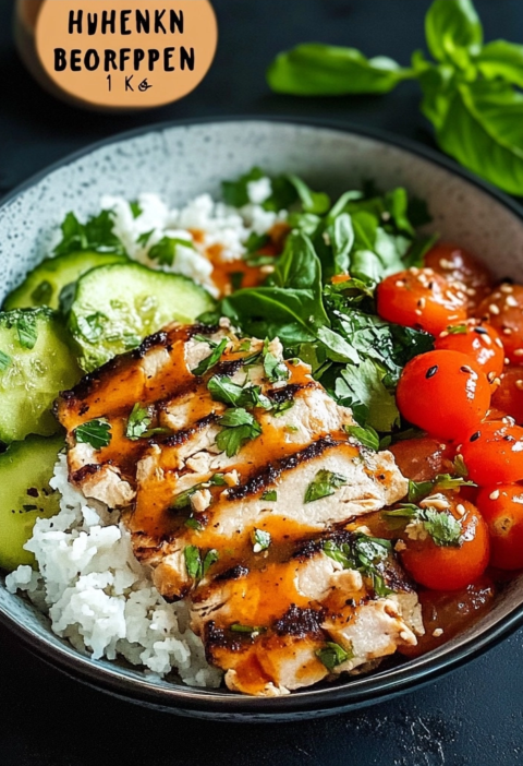 Bowl mit Hühnchen und Reis - Leicht & Satt