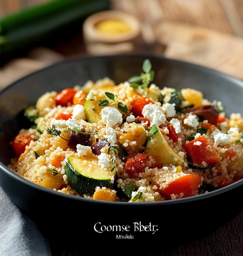 Couscous-Pfanne mit Gemüse und Feta